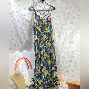 Floral Maxi Dress with Strappy Back